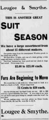 Lougee & Smythe ad 1909